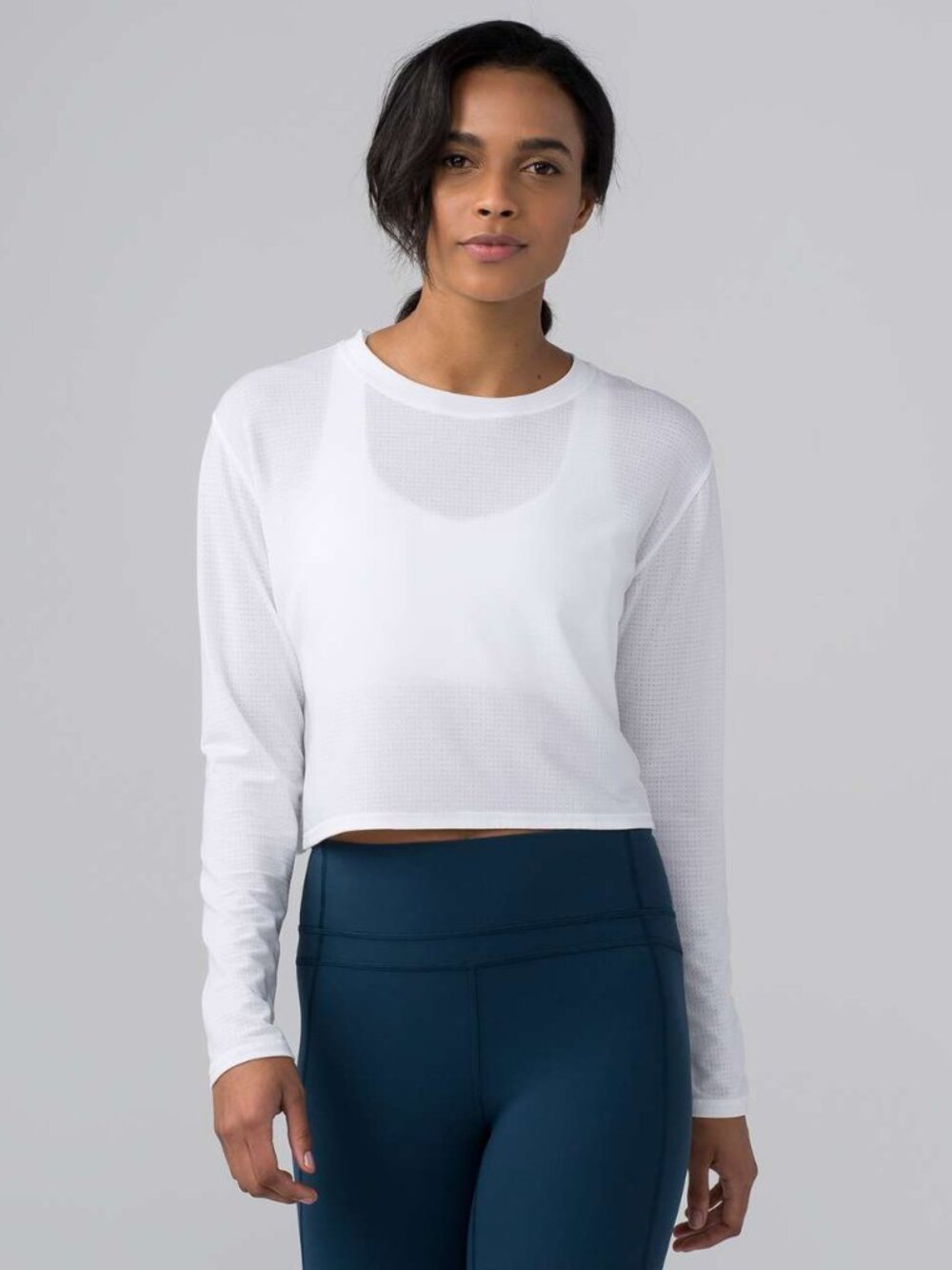 Lululemon Pushing Limits Long Sleeve Heathered White - Picture 3 of 5